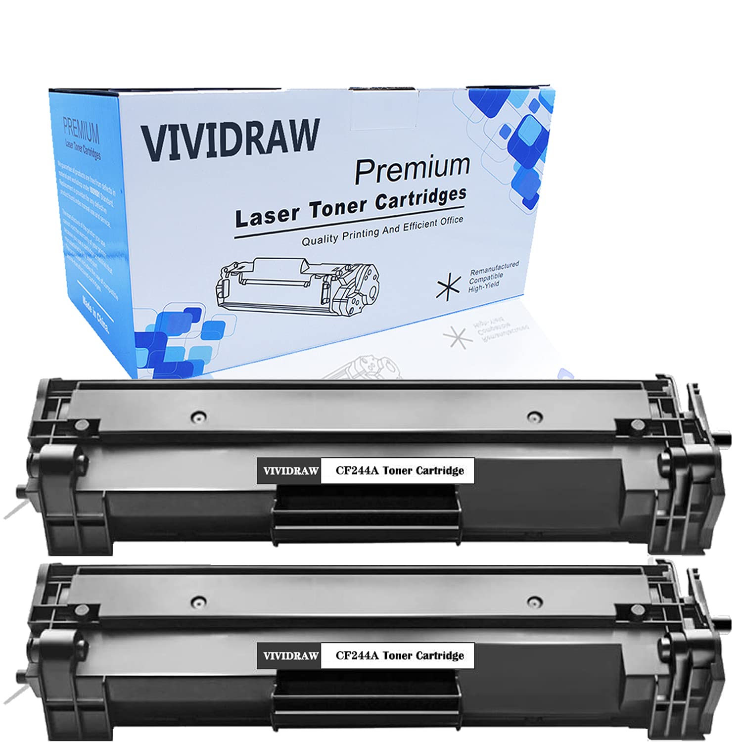 Compatible Toner Cartridge Replacement for HP 44A CF244A Work for HP LLaserJet Pro M15a M15w MFP M28a M28w Printers,2 pack Black(updated chip)