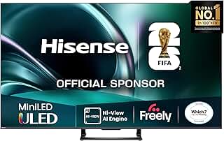 Hisense 65" 65U7QTUK MiniLED QLED 144Hz Smart AI TV - Hi-Vie
