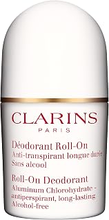Clarins Roll-On Antiperspirant Deodorant: Alcohol-Free, No White Residue, Long-Lasting for Sensitive Skin, 1.7oz