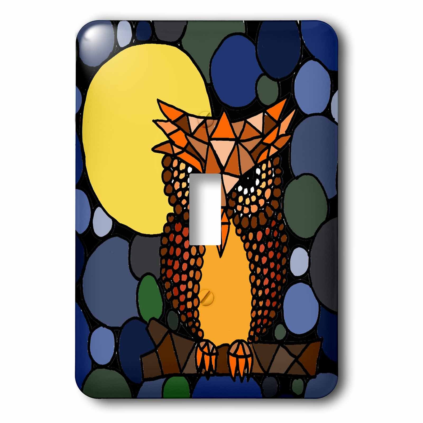 Housse pour interrupteur lsp_195211_1 3dRose motif hibou et lune
