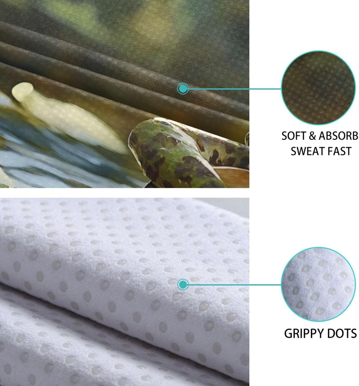 Hot Yoga Towel Frog Guitar – Stylish, Non-Slip, Grip Dots, Super Absorbent, 27" x 73" - Yoga Mat Towels for Exercise, Fitness