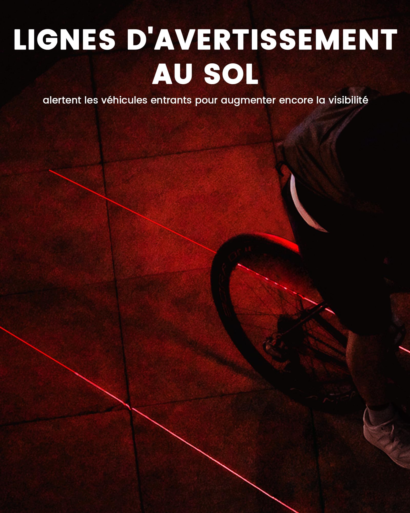 RAVEMEN NT101 Feu Arrière de Vélo avec Clignotant,6 Modes Étanche Feu d'avertissement Arrière avec Télécommande sans Fil pour Une Conduite de Jour comme de Nuit en Toute Sécurité