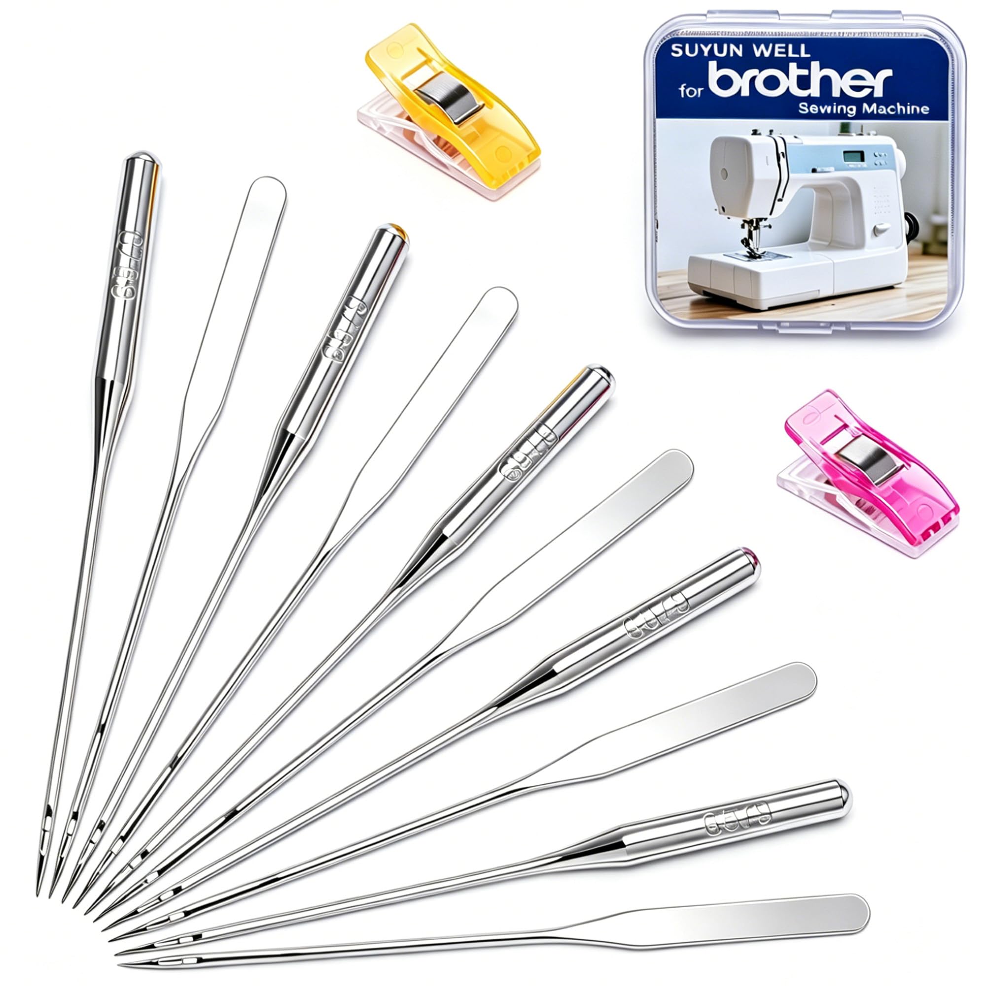 SUYUN WELL 50PCS Universal Sewing Machine Needles Heavy Duty HAX1 65/9 Compatible with Brother Singer Janome for Embroidery Quilting(HAX1 65/9 50pcs)