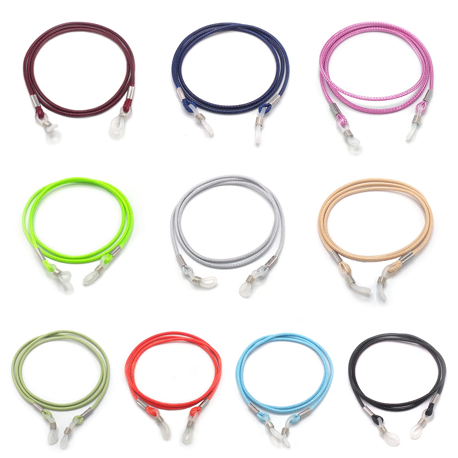 Zeayebsr 10 Pcs Correa Gafas,Gafas de Cadena Cuerda Gafas de Sol Cadena Gafasde Lectura Cordón Fijo, Colorido Cuerda Gafas de Sol,Retenedor Cadenas Gafas Lectura Cuello Correa para Mujer Hombre niños