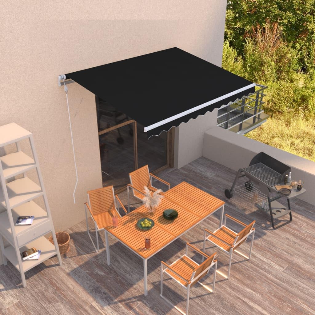 Festnight Store Banne Motorisé 3x2,5 Store banne Electrique avec Télécommande Auvent Rétractable à Bras Repliable pour Balcons Terrasse et Jardin-Anthracite-300 x 250 cm
