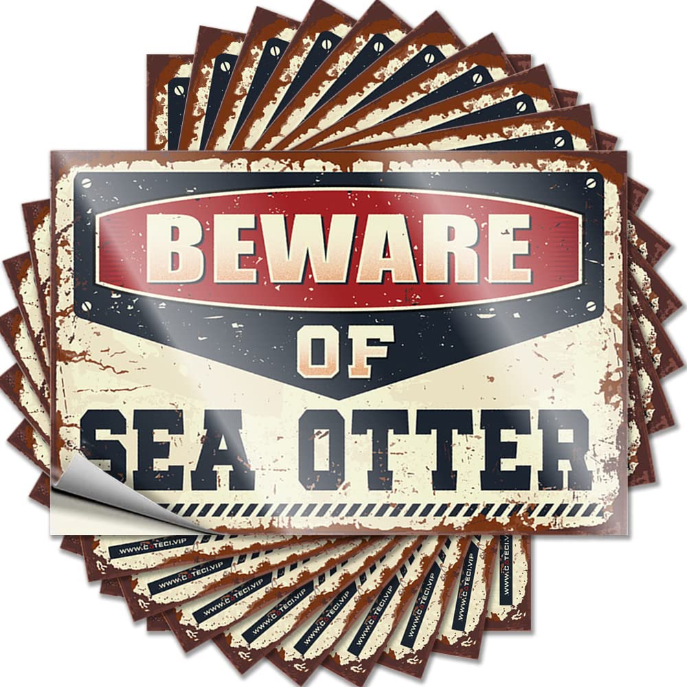 Bumper Stickers Beware of Sea Otter Funny Sticker 10 Pcs Car Stickers Funny Bumper Stickers for Cars(12X18CM)