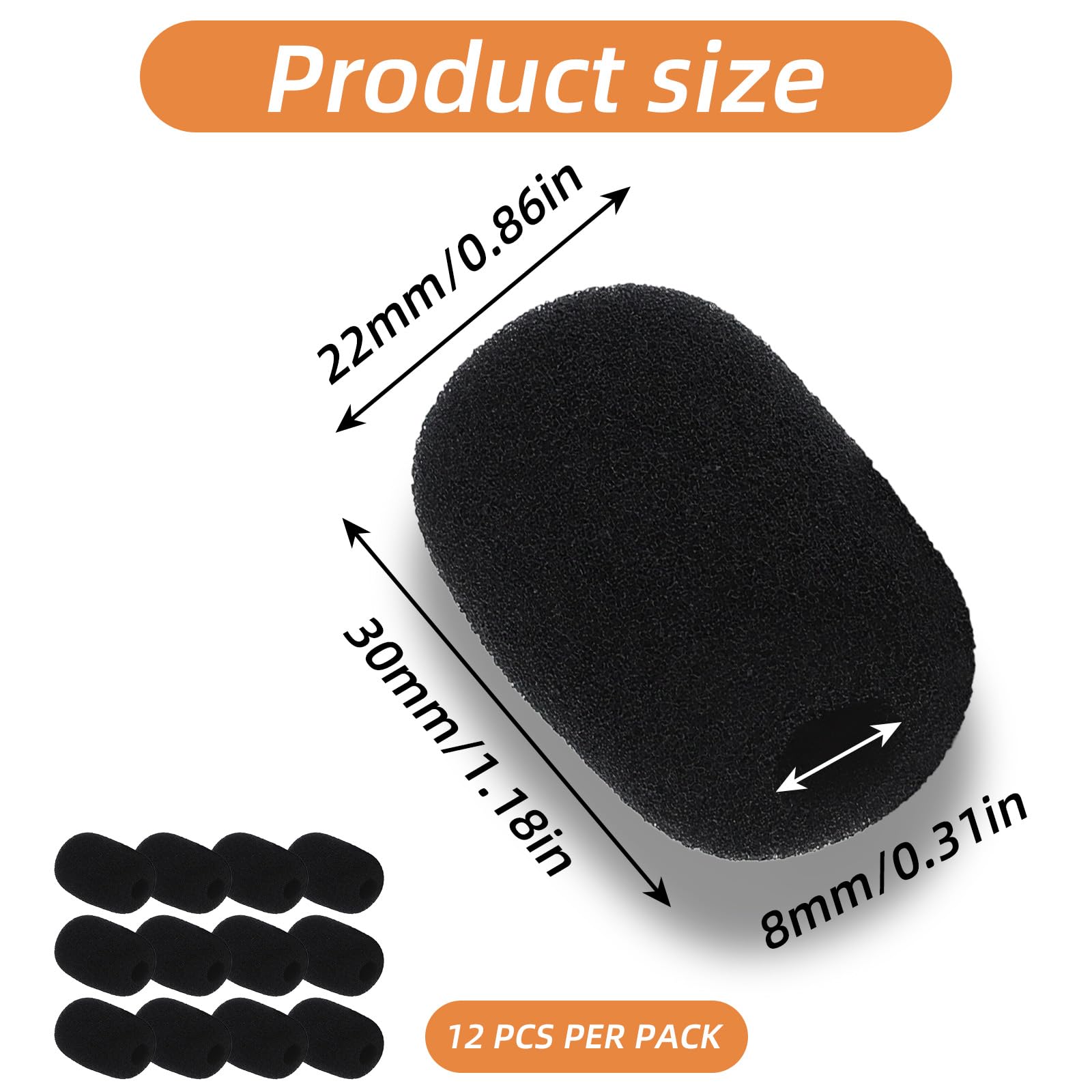 12 Stück Hohe Dichte Schaumstoff Mikrofon Windschutz,Schwarz Universal Handheld Mikrofonabdeckung,Popschutz Mikrofon Abdeckung,für KTV,Familienfeier Outdoor,Aktivitäten und Bühnenperformances