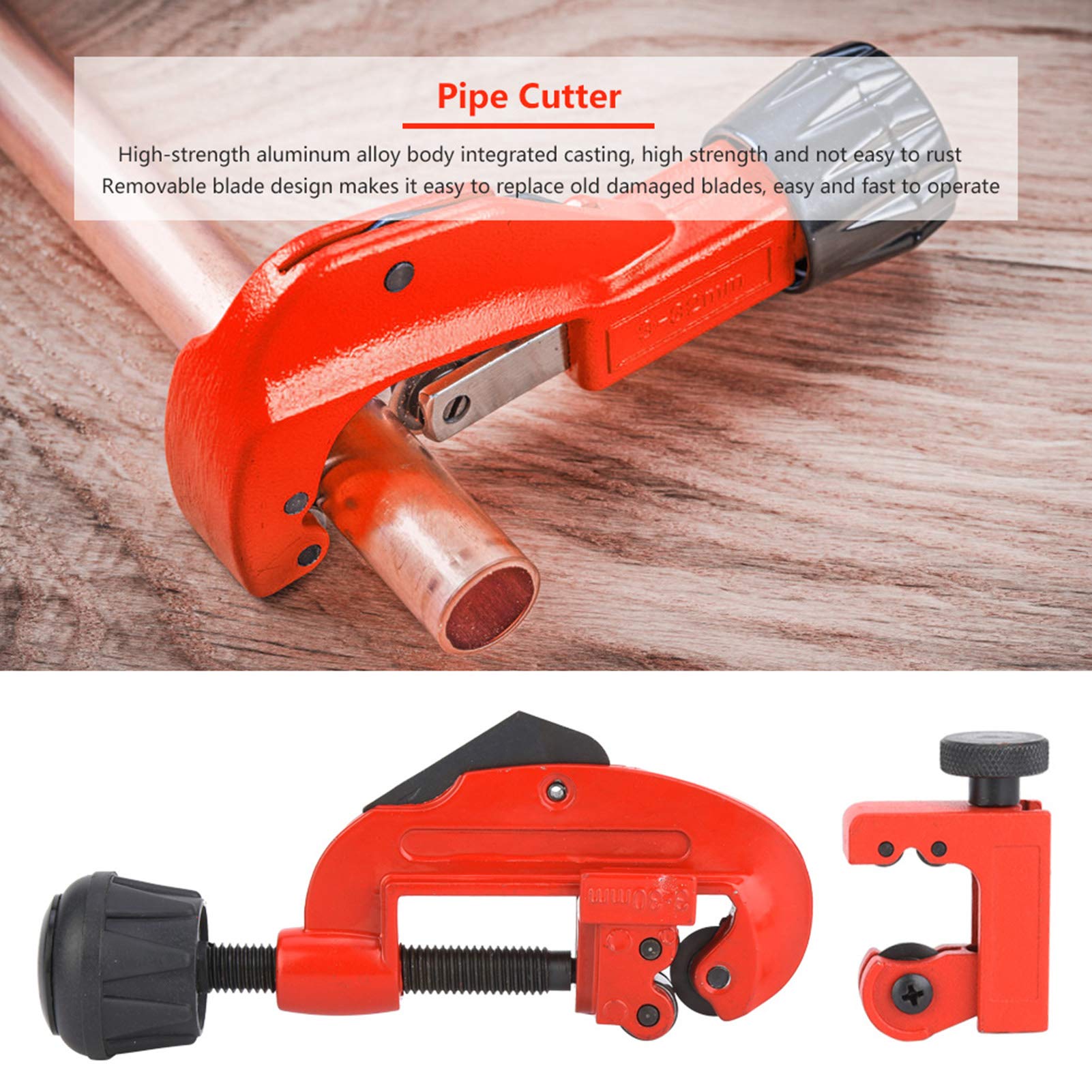 2Pcs Pipe Cutter, 1/8-inch to 2 inch Steel Pipe Cutter High Strength Aluminium Alloy G Type for Industry(Red)
