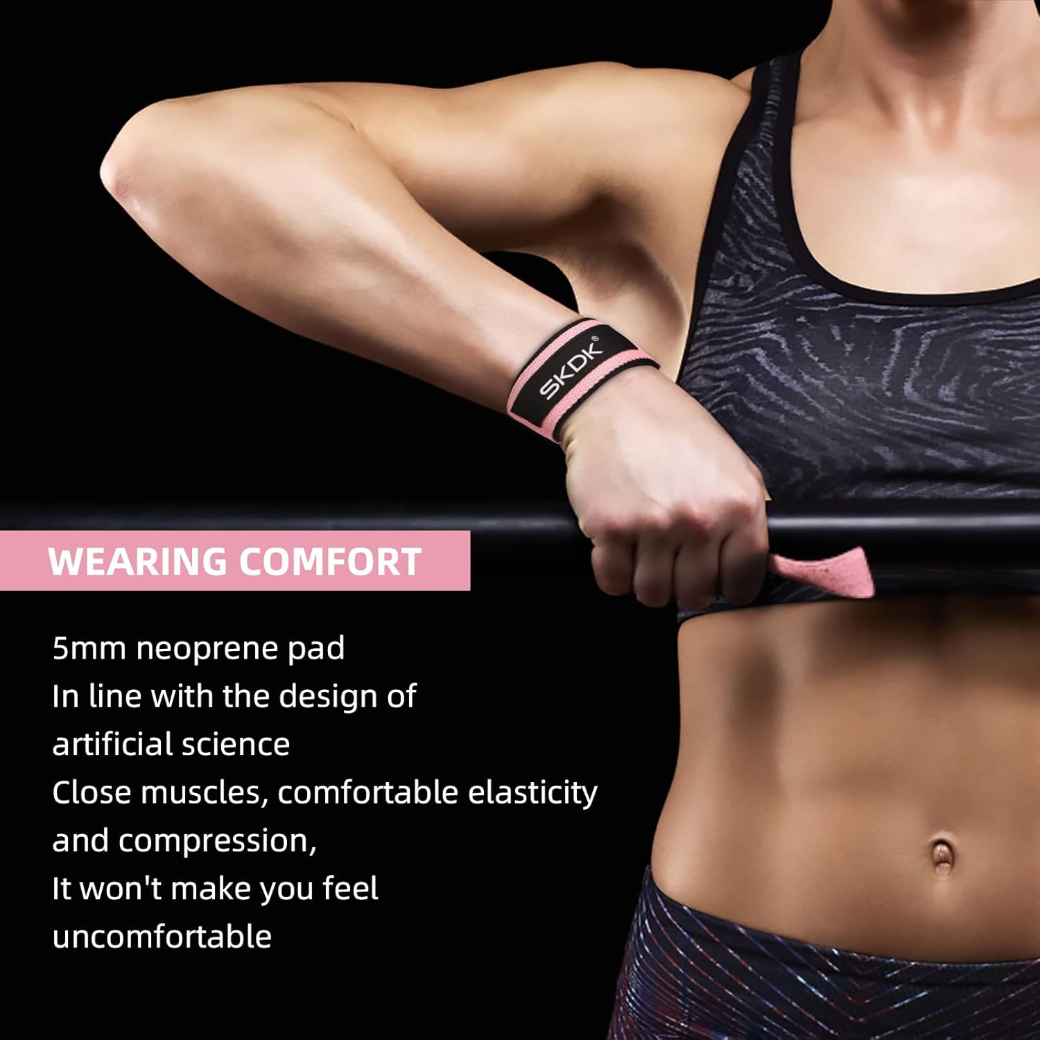 SKDK Correas de levantamiento de silicona antideslizante ,Straps Para Gym, Levantamiento de Pesas,muñequeras gym straps para gym mujer, hombres, levantamiento de pesas,...