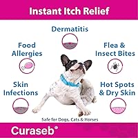 Vista 2 de Curaseb Tratamiento de puntos calientes para perros y gatos – Alivio instantáneo de picazón para puntos calientes, lamer patas, erupciones