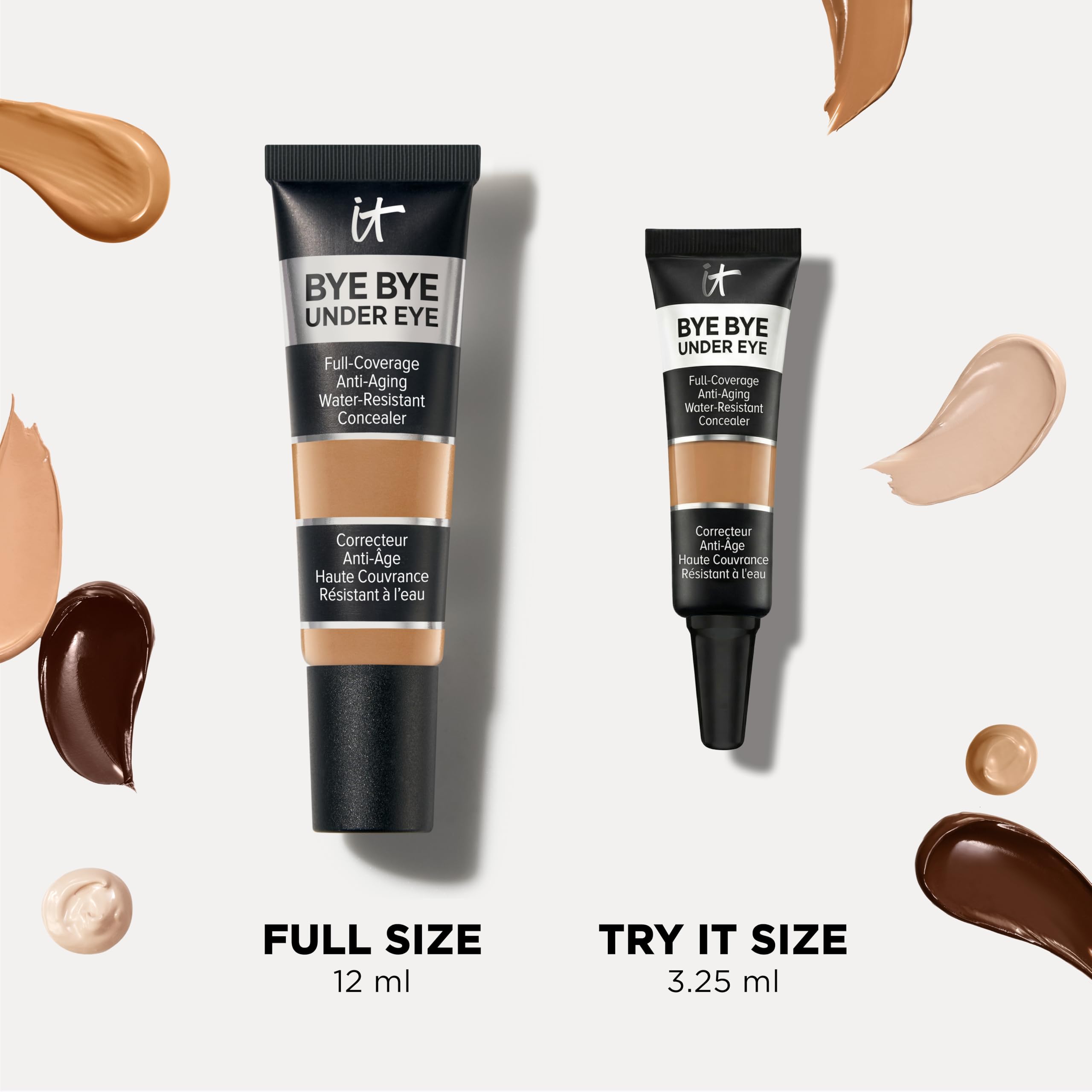 IT Cosmetics, Corrector De Ojeras Antiedad, Waterproof, Cobertura Total, Corrige Ojeras, Bolsas y Otras Imperfecciones, Tecnología Expression Proof, 28 Tonos Disponibles, Bye Bye Under Eye, 12 ml