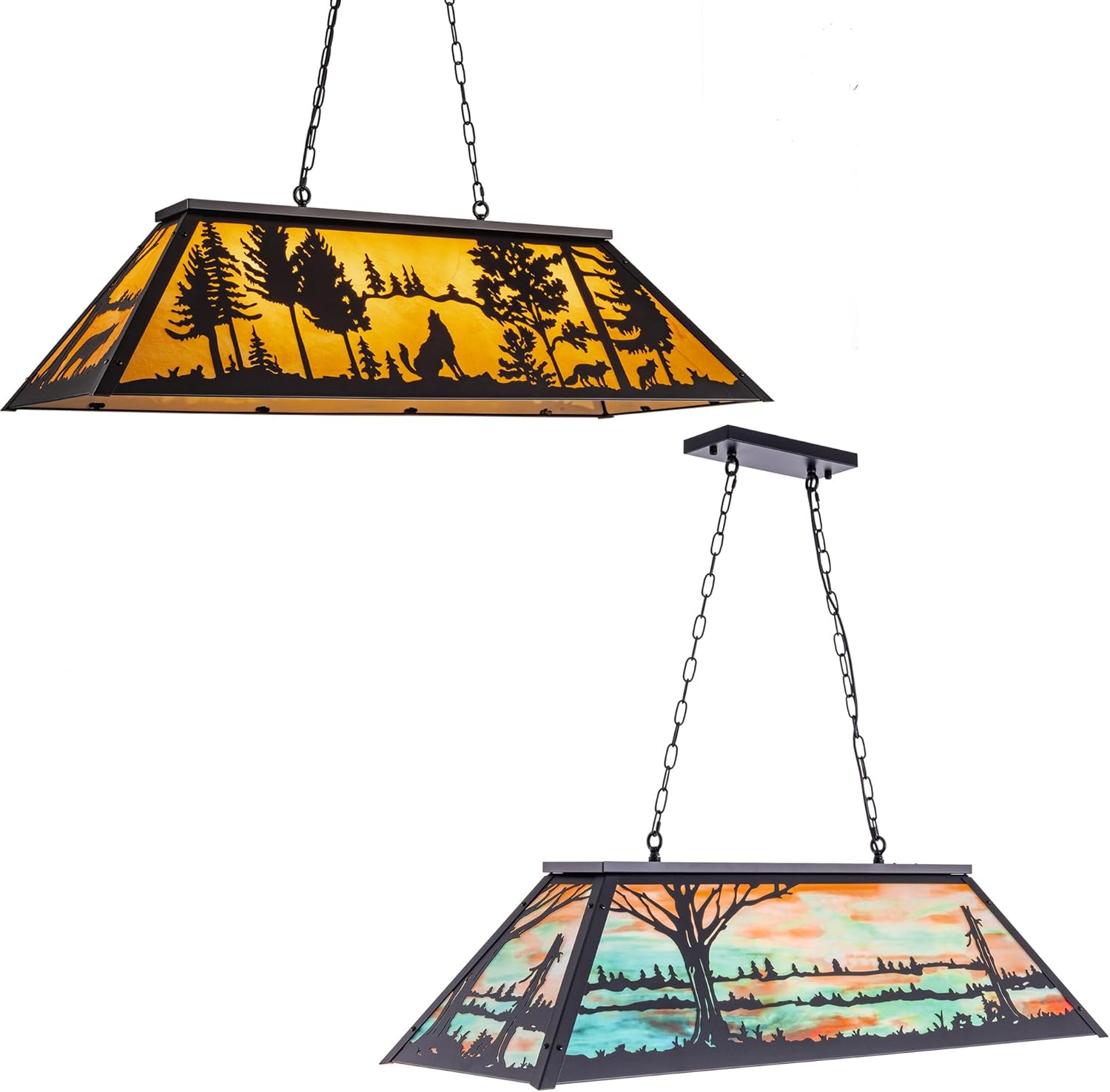 TOCHIC Vintage Billiard & Pool Table Lights, Rustic Ceiling Light Fixture Pool Table Light for 7' 8' 9' Table, Farmhouse Billiards Hanging Light Fixture for Game Room Man Cave Dining Room