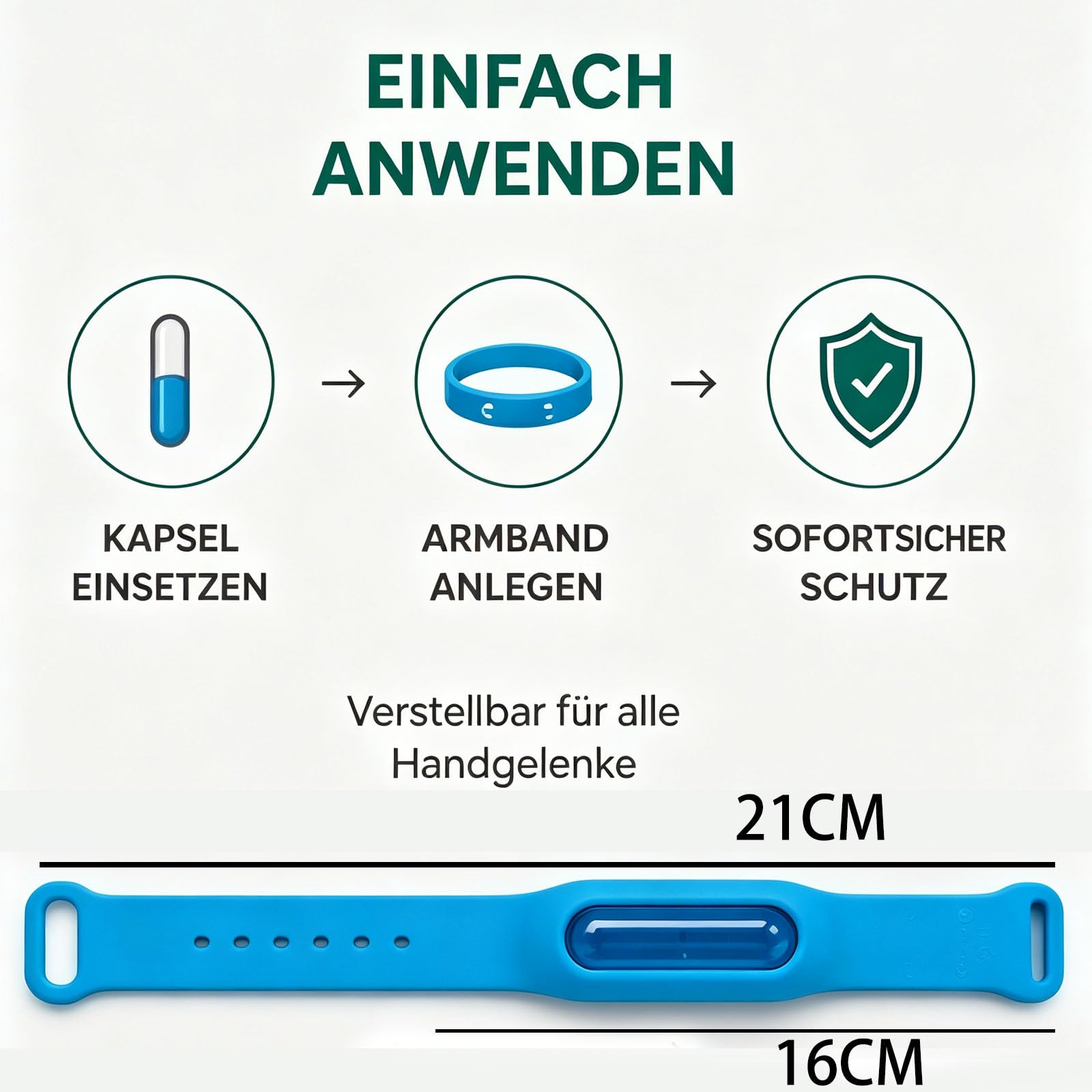 Bronoir Kinder & Erwachsene Verstellbares Silikon Abwehrband Wasserdicht für Camping Outdoor (5PCS)