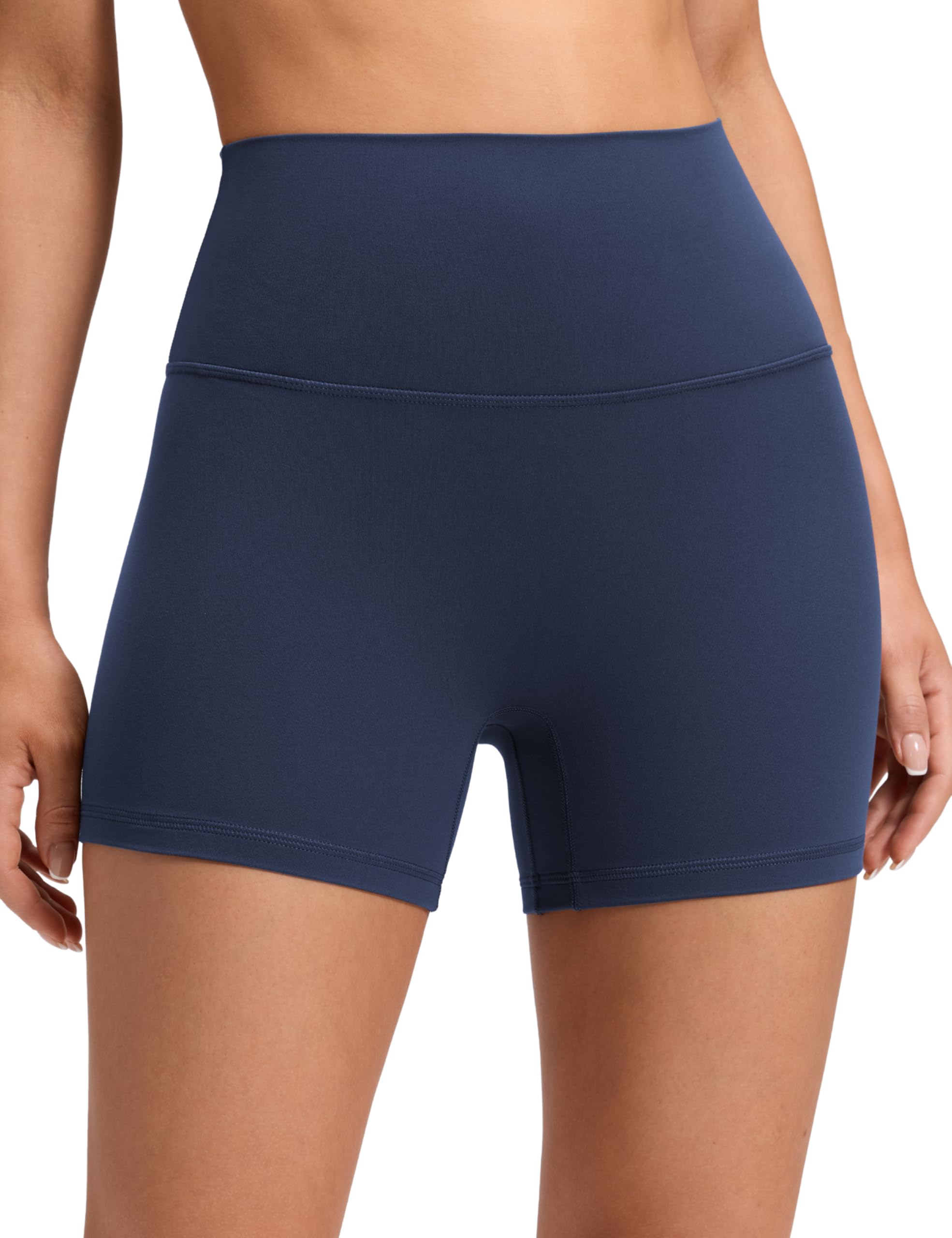 CRZ YOGA Bermuda Motorista Sin Costura Frontal - 10/15cm | Butterluxe, Extremadamente Suave, Compresión Suave, Yoga, Cintura Alta, para Mujer
