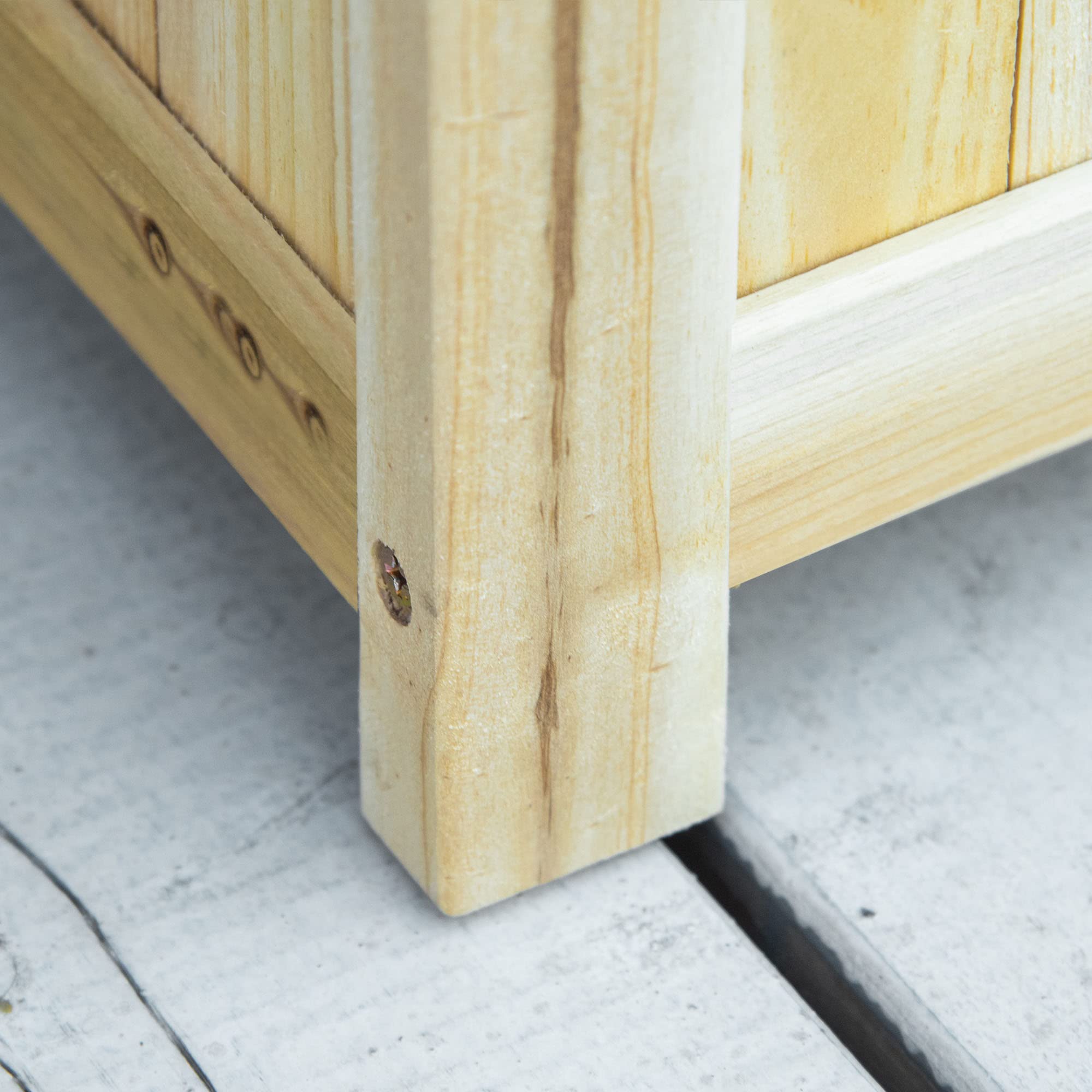 Outsunny Fioriera in Legno Pieghevole da Esterno, Orto Rialzato da Balcone, Orto in Cassetta Richiudibile con Base Drenante, 70x30x25cm