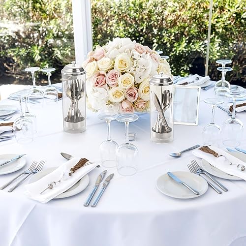 Miniatura 7 de ZEAYEA Paquete de 2 dispensadores de popotes de vidrio, soporte transparente para popote con tapa de acero inoxidable, recipientes organizadores de