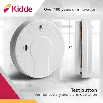 Kidde Smoke Detector, 9-Volt Battery Operated, Ionization Smoke Alarm, Battery Included