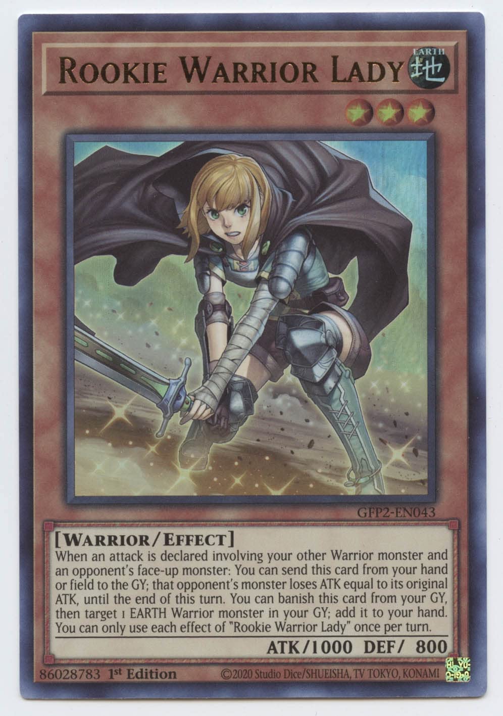 Rookie Warrior Lady - GFP2-EN043 - Ultra Rare - 1st Edition