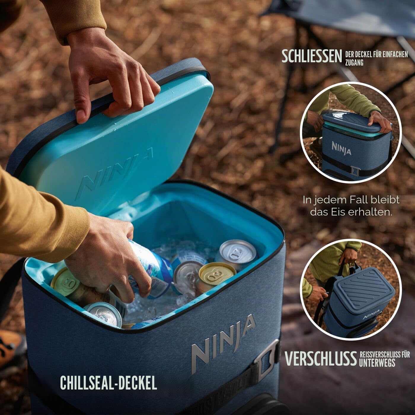 Ninja FrostVault Go Outdoor flexibler Kühlrucksack mit kalter Trockenzone
