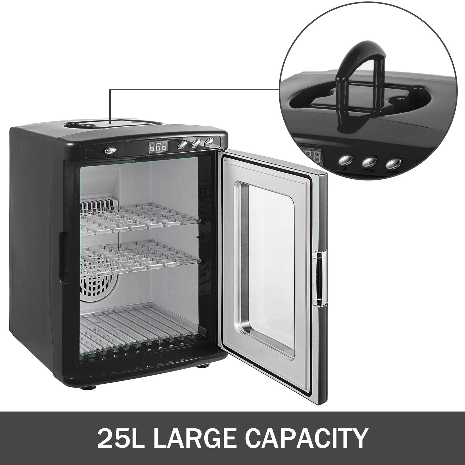 Incubatore per uova di rettile da 25 l, incubatrice per uova di rettile nero da 5 a 60 °C, per riscaldamento scientifico a led per piccoli rettili