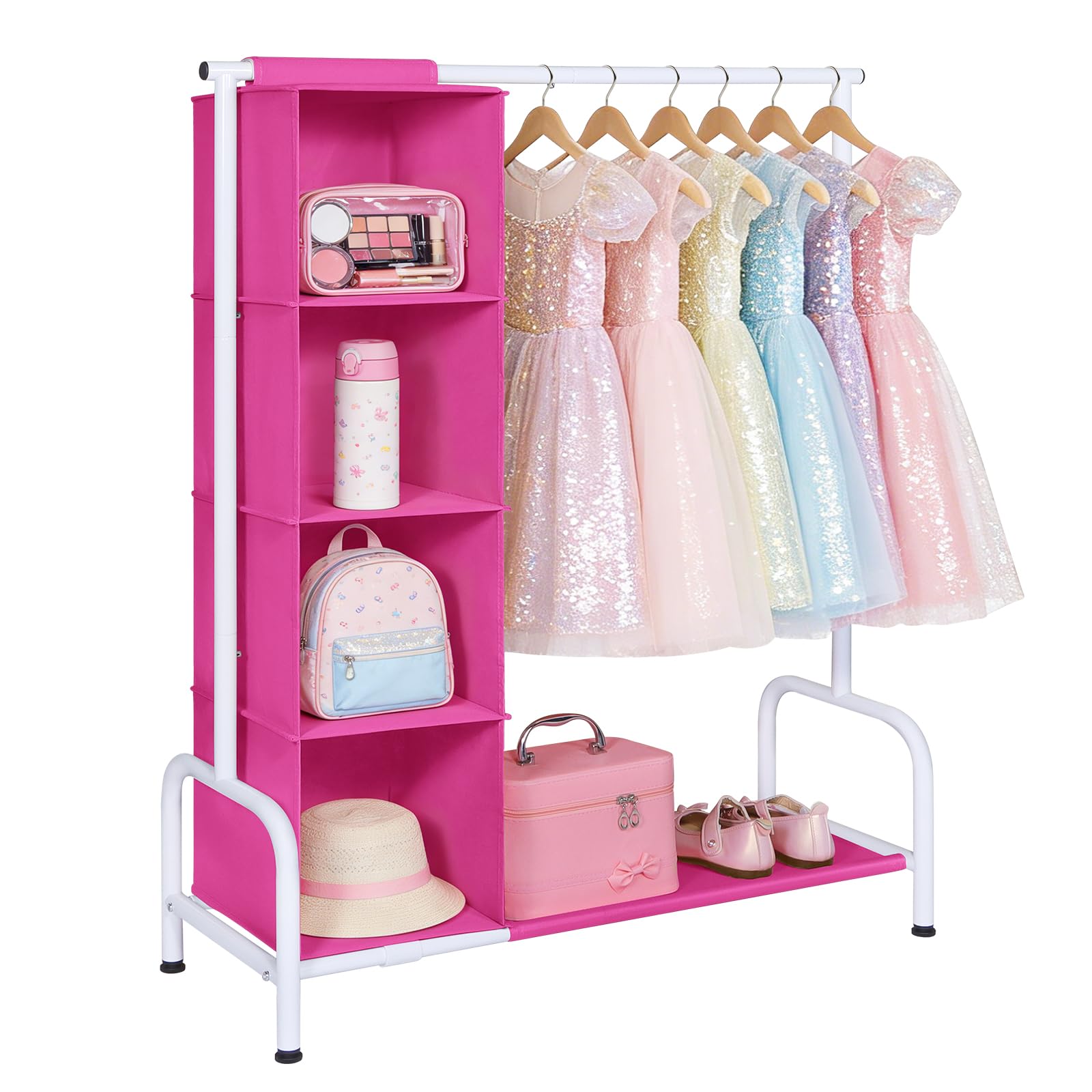 Univivi Children's Clothes Rack, Small Baby Clothes Rail Durable Clothes Rack Stable with Frame for Coats, Skirts, Costumes Wardrobe Open for Girls, Boys & Children's Room
