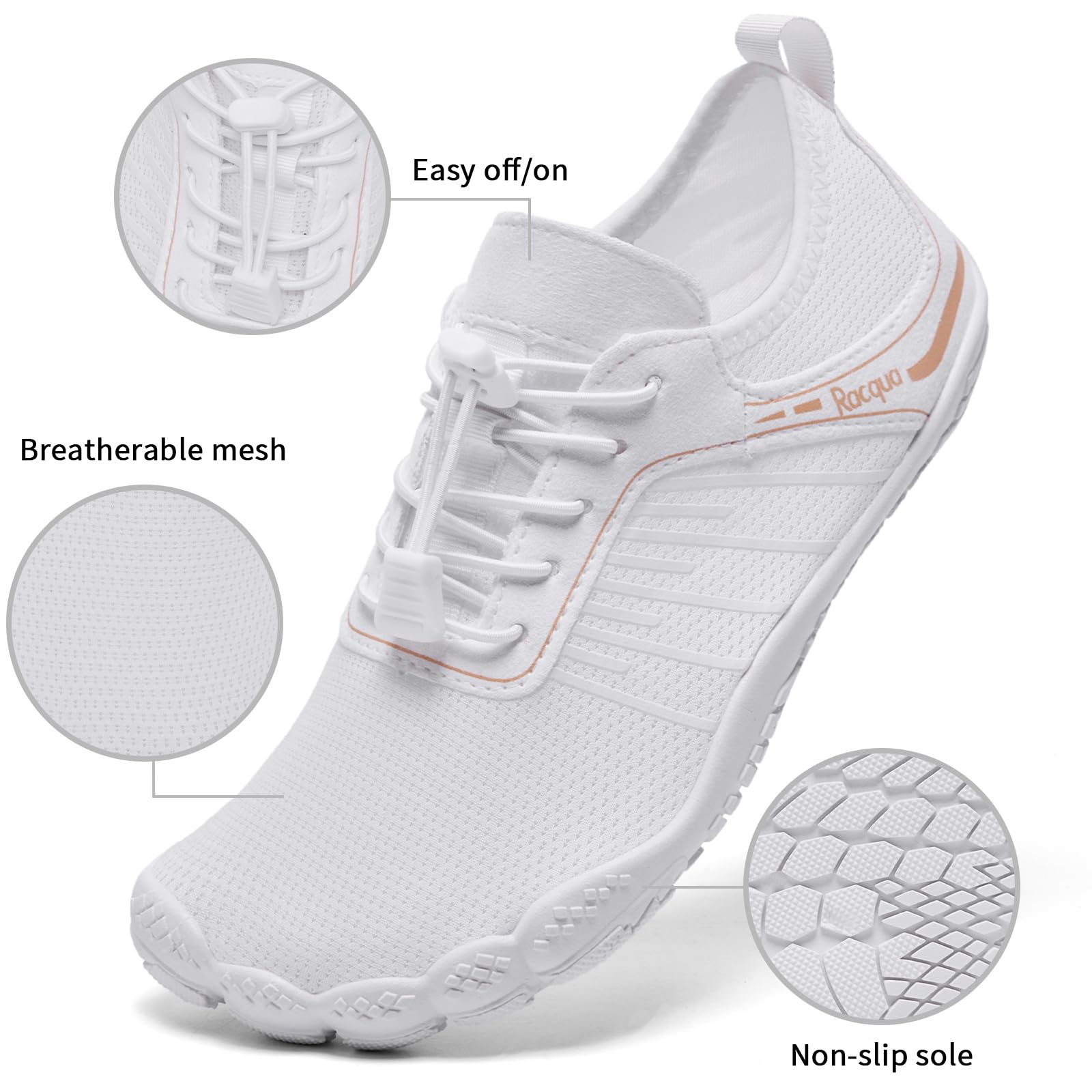 Racqua Chaussures aquatiques antidérapantes à séchage rapide pour homme et femme