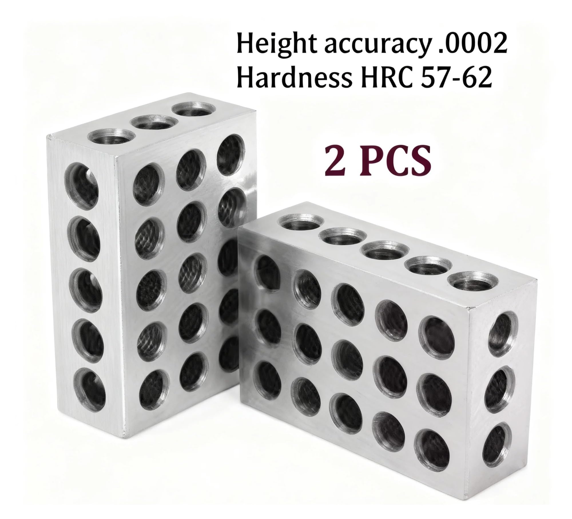 Micrómetro Digital, 2 bloques de acero endurecido 1-2-3" precisión 0,0002" for fresadora Machinist 123, 23 agujeros, calibre bloque 25-50-75 mm