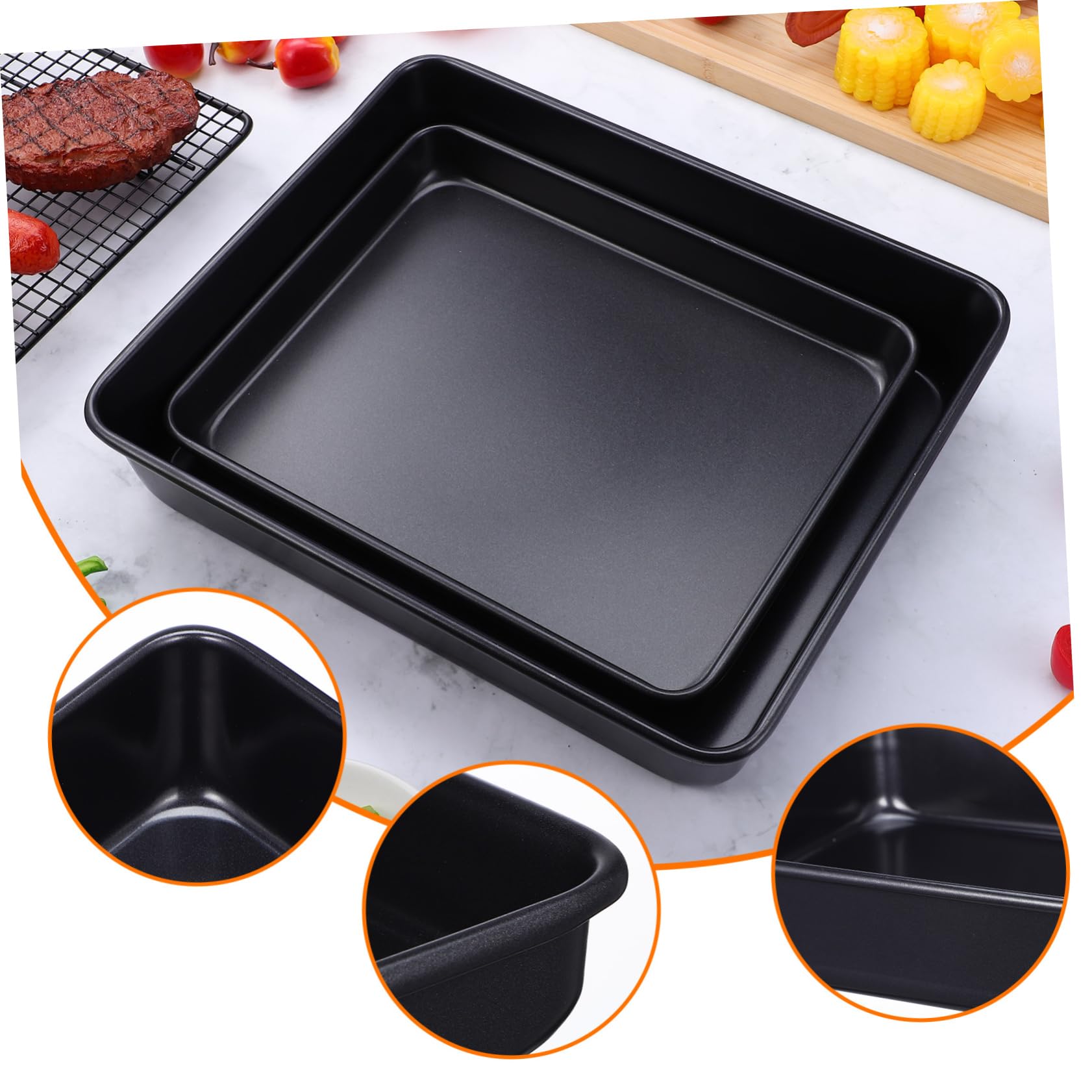 SOLUSTRE 2pièces Plaque de Cuisson pour Four Lot de Plaques Acier Inoxydable Antiadhésive pour Pain et Biscuits