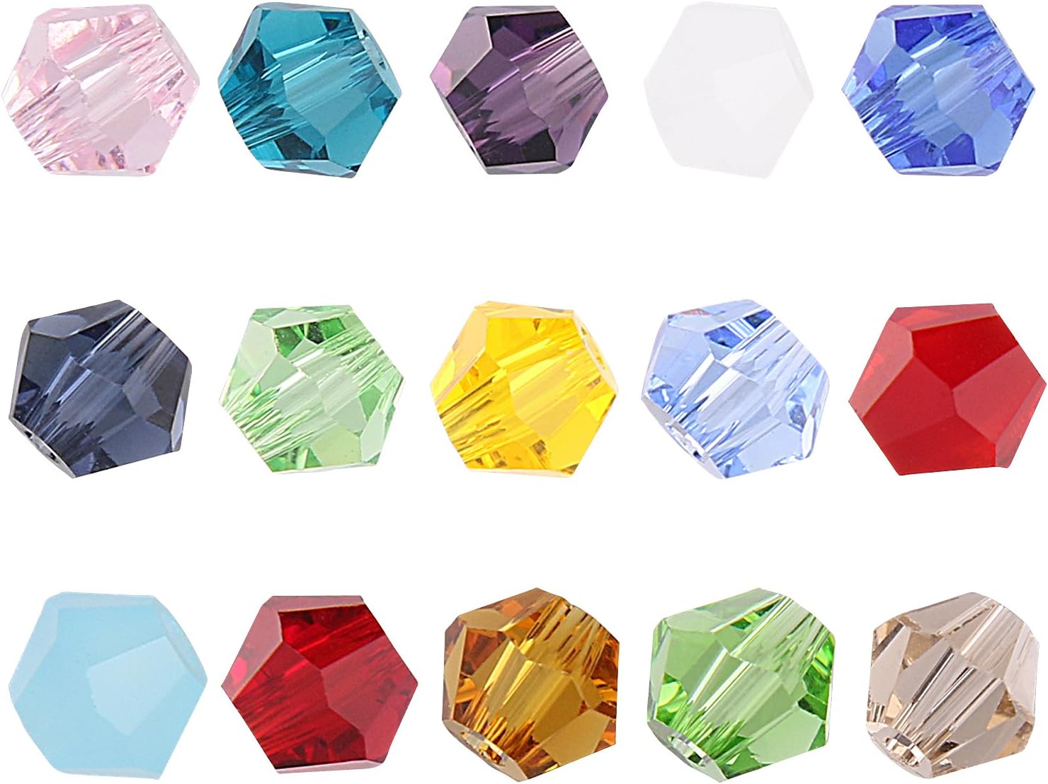 ZEYAN Crystal Beads Faceted Bicone Beads 15 Color 1500pcs Glass Beads for Jewelry Making DIY Craft Wholesale Mix lot