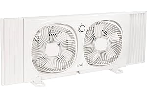 Comfort Zone Twin Window Fan with 180 Degree Rotating Fan Heads