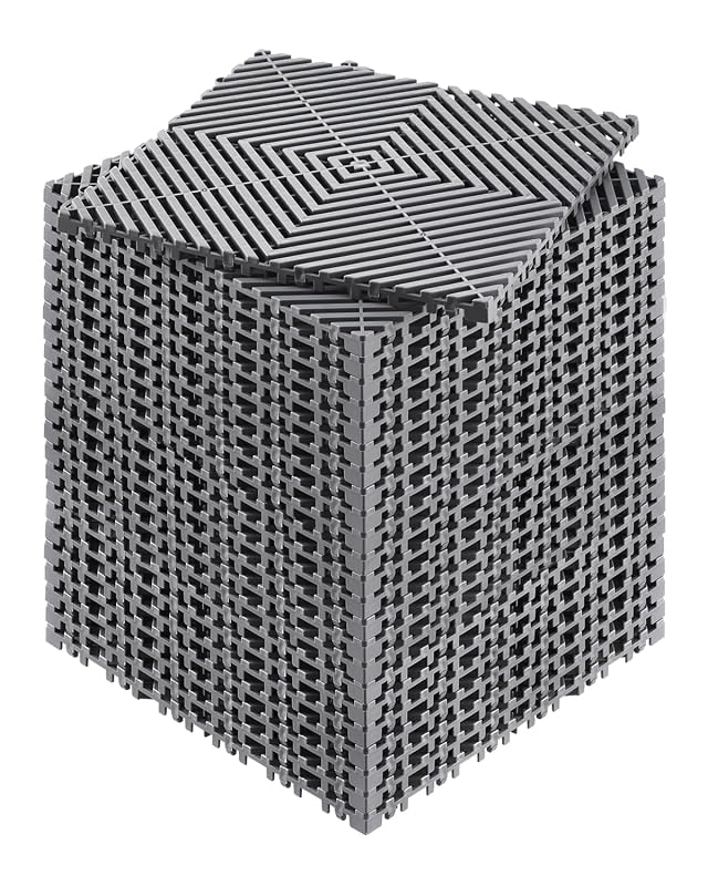 Tapete Modular de Drenagem Intertravado VEVOR em PP Cinza, 30,5 x 30,5 cm, 15 mm, 24 peças