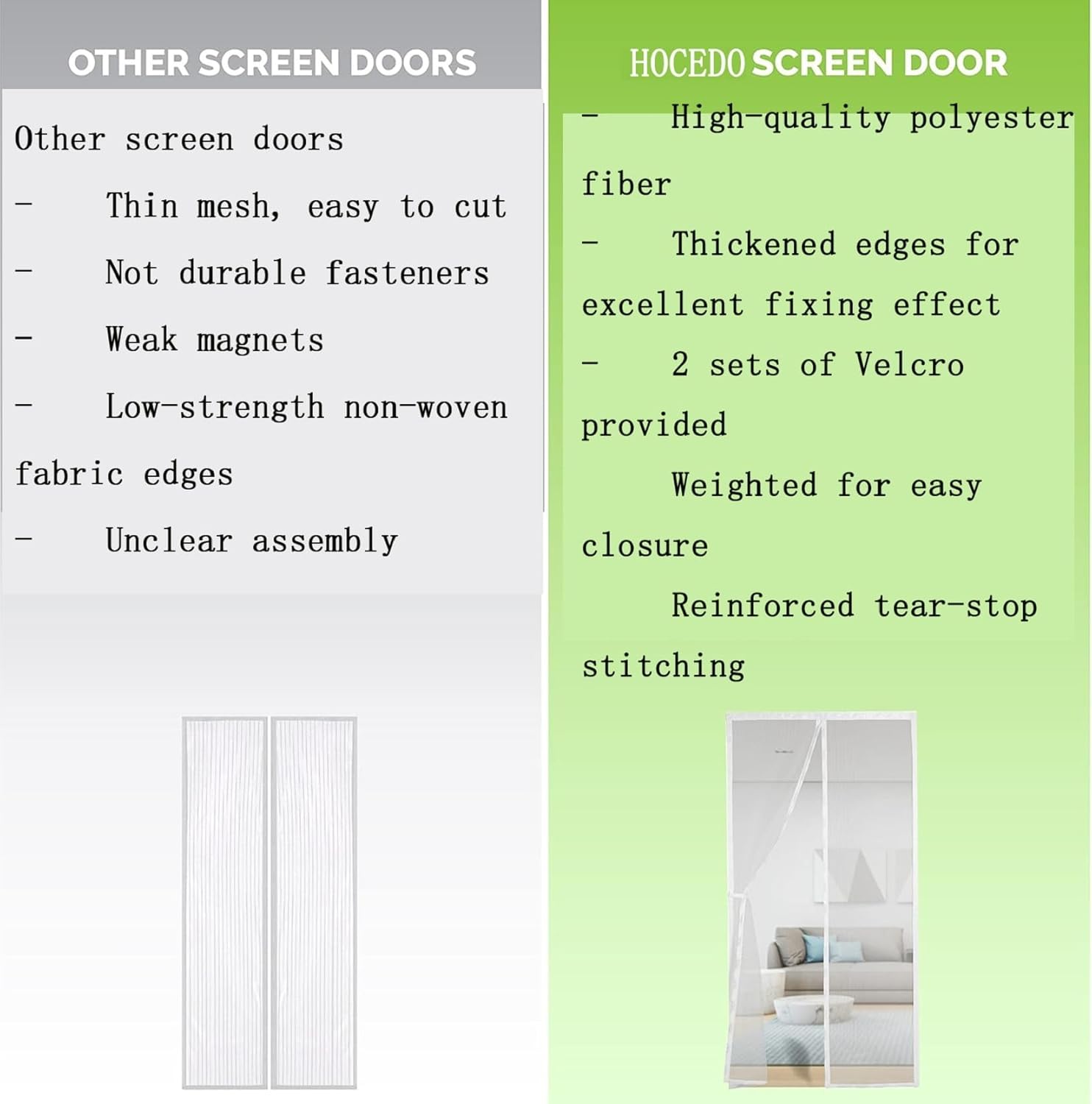 Mosquito Net for Bay Window Sliding 145 x 300 cm Hands Free Magnetic Mosquito Net with Hook for Hallways, Doors, Patio, Living Room Doors, White