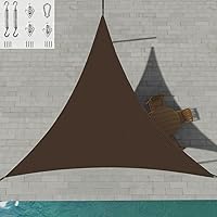 Vista 7 de Patio Paradise - Toldo parasol beige de 2 x 2 x 2 pies con kit de herrajes de 6 pulgadas, toldo triangular equilátero, tela duradera