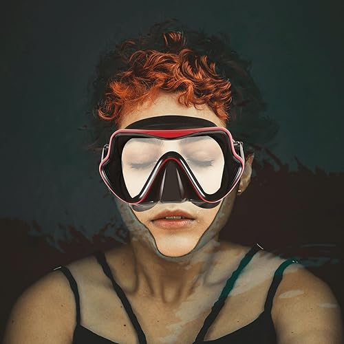 Miniatura 4 de Sosoport Adult Snorkeling Mask Set Large Frame Silicone Snorkel Gear Comfortable Watertight Seal Portable for Diving and Swimming