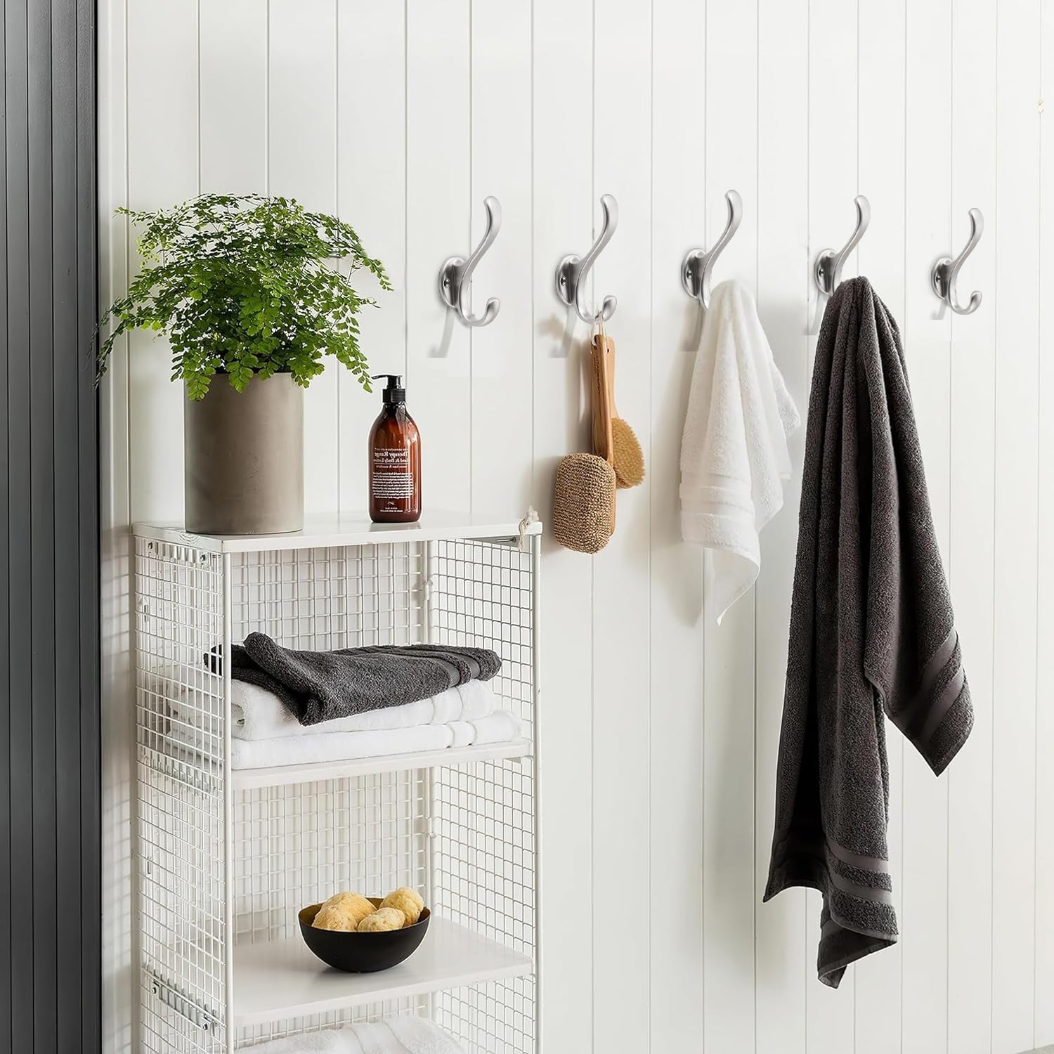 KHTUMEWARE-WZX Brushed Nickel Coat/Robe Hooks in Brushed Nickel — KHTUMEWARE