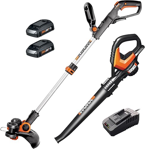 Worx Kit combinado de recortadora y soplador de 20 V - WG916 (batería y cargador incluidos)
