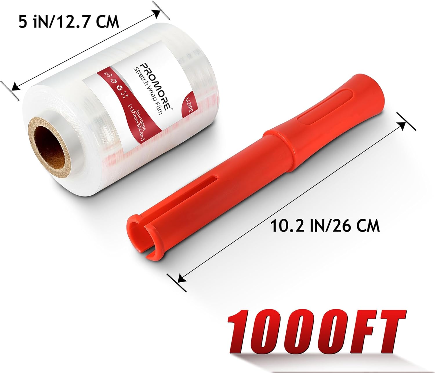 Mini Clear Stretch Wrap Film,80 Gua, for Pallet Wrap with Plastic Handle