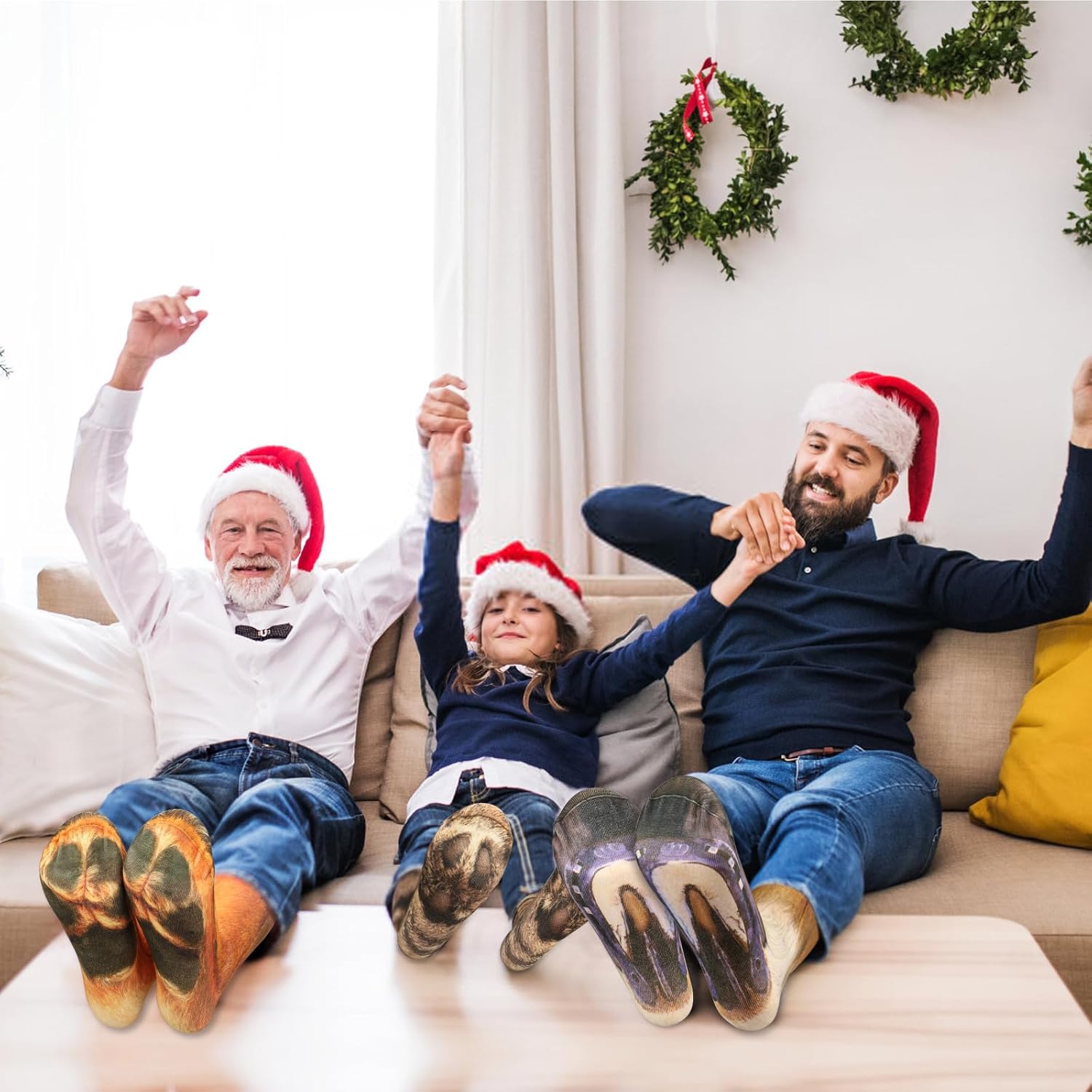 JAYEE Funny Animal Paw Socks, Novelty 3D Animal Feet Socks, Cat Claw Crew Socks Christmas Gag Gift for Adult Women Kid - Image 7