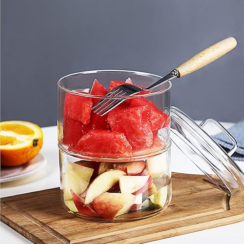 Miniatura 3 de Tarros de almacenamiento de vidrio con tapa, contenedores apilables de varios niveles, recipientes de alimentos para cocina, dulces, conservas de