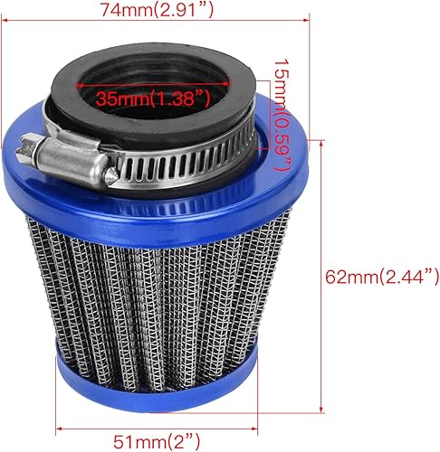 Miniatura 5 de YOXUFA PZ19 - Filtro de aire de carburador de 1.378 in para 110 cc, 125 cc, Kazuma, TaoTao, Falcon Sunl Peace Sports Loncin Roketa Boom Vader Kandi