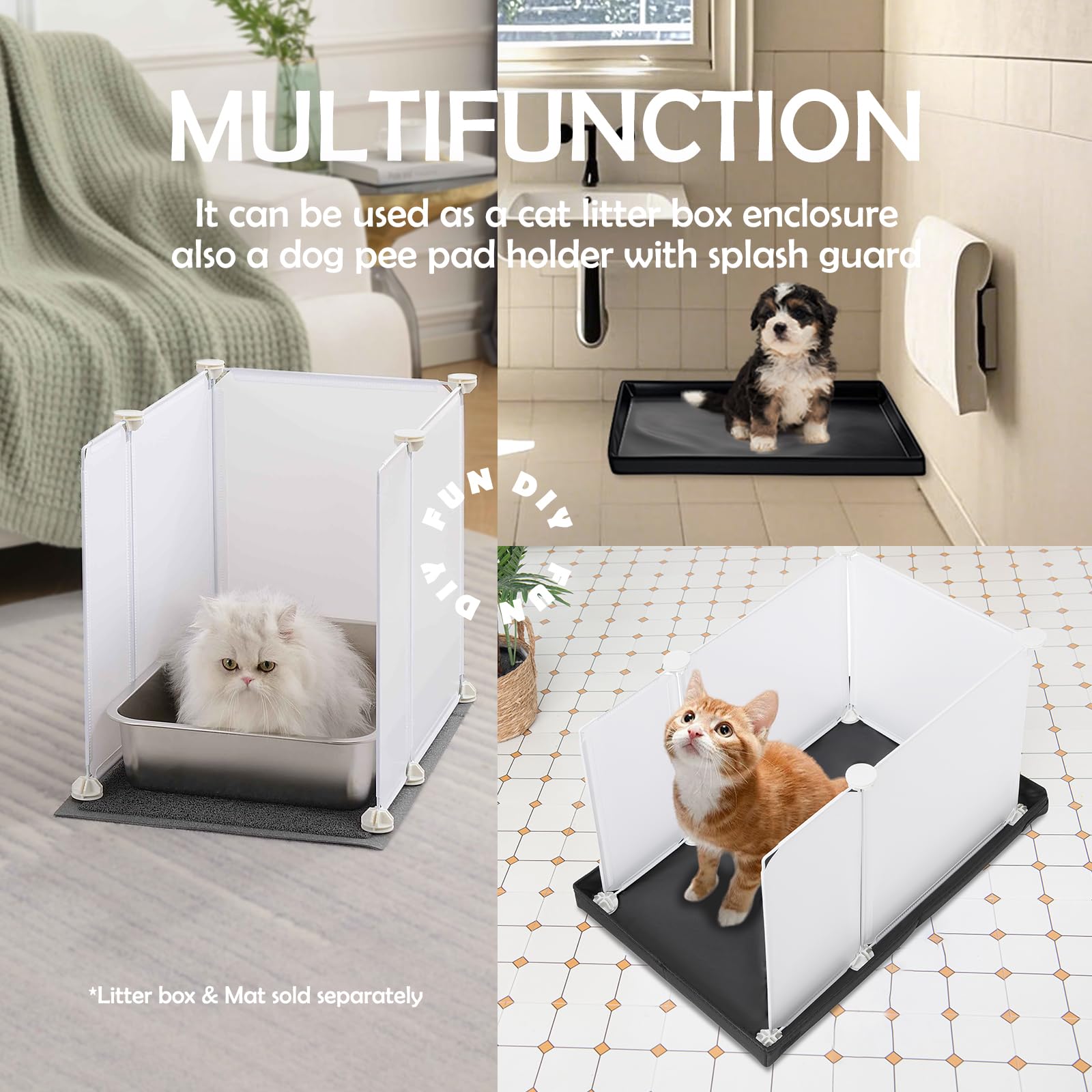 Pipi Pad Pour Chien Portable Dog Pee Pad Holder, With Splashback