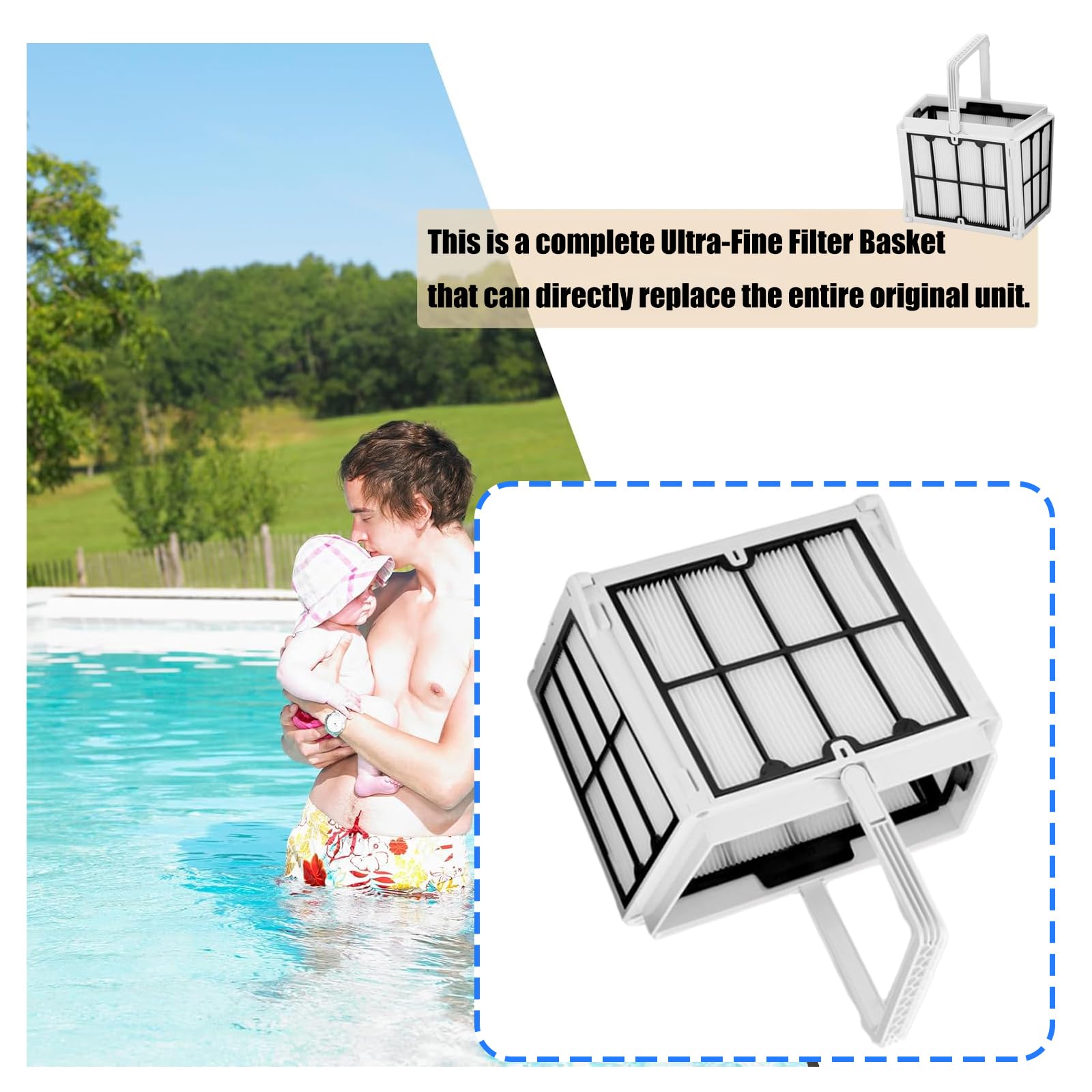 Cesta de filtro plisada para aspiradoras robóticas de piscina, optimizando la eficiencia de limpieza y fácil mantenimiento, accesorios de filtro fino