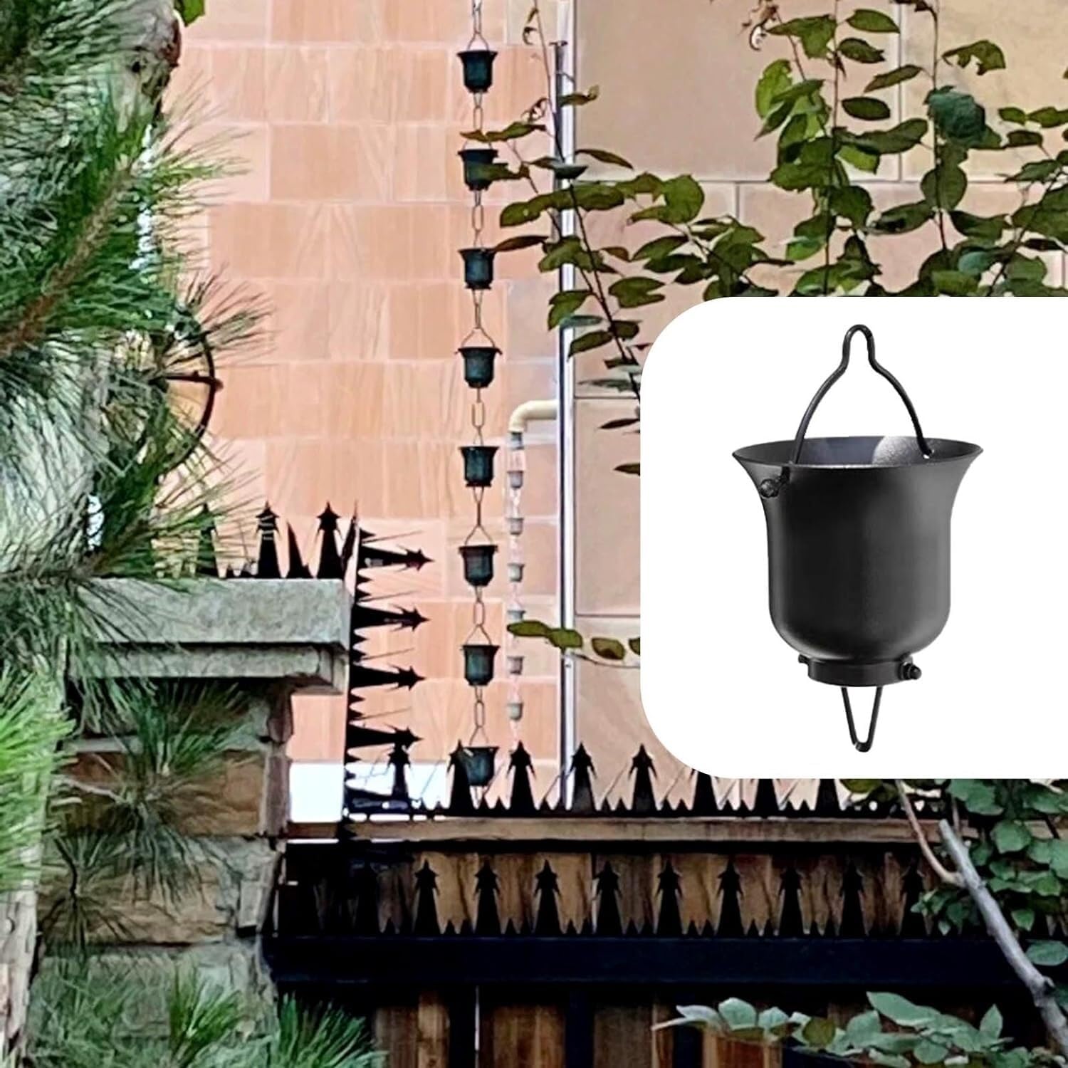 Chaînes de pluie en forme de tasse | Gouttière de remplacement 100cm