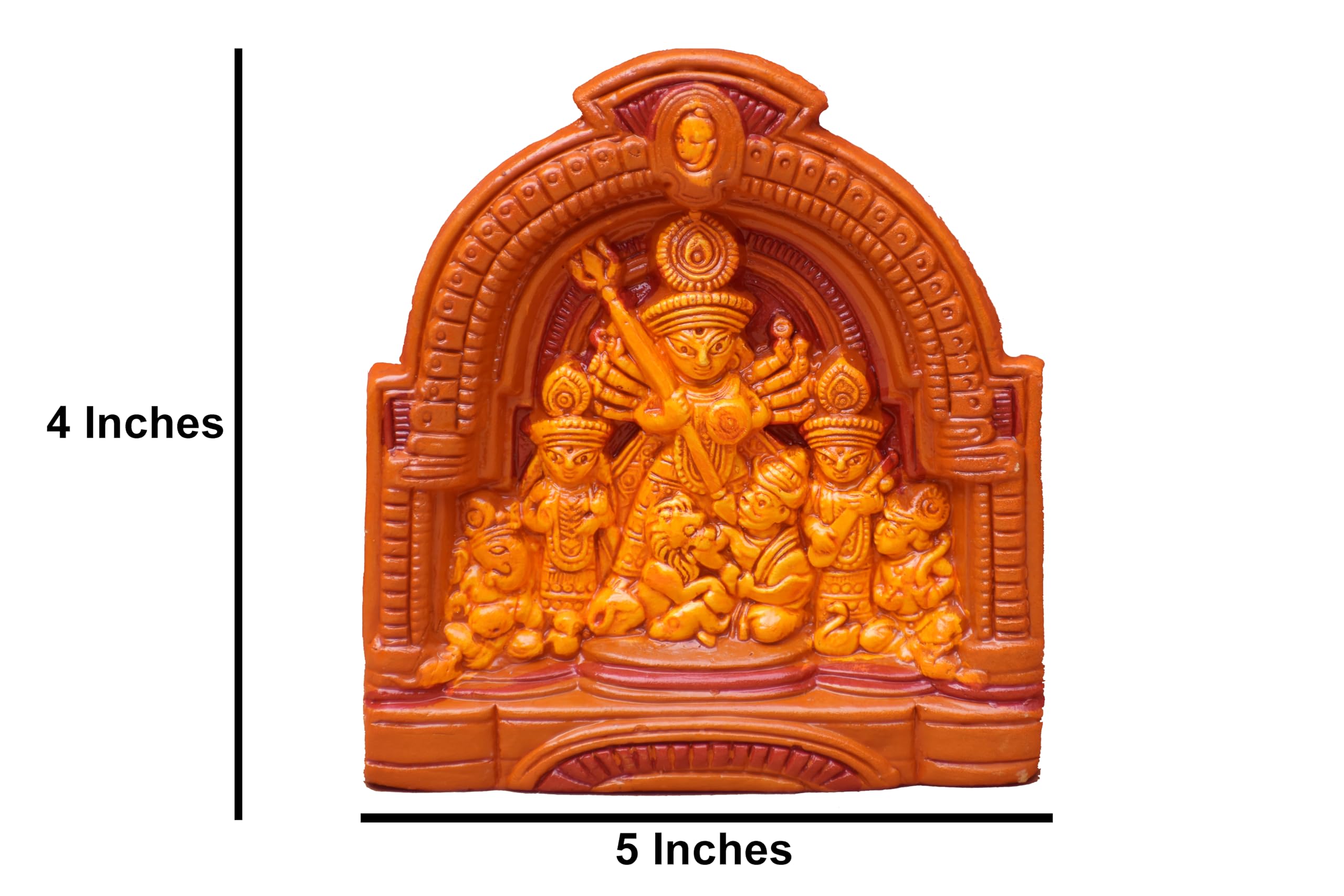 Buy SAANCHI Maa Durga Idol - 4-Inch Handmade Terracotta Clay
