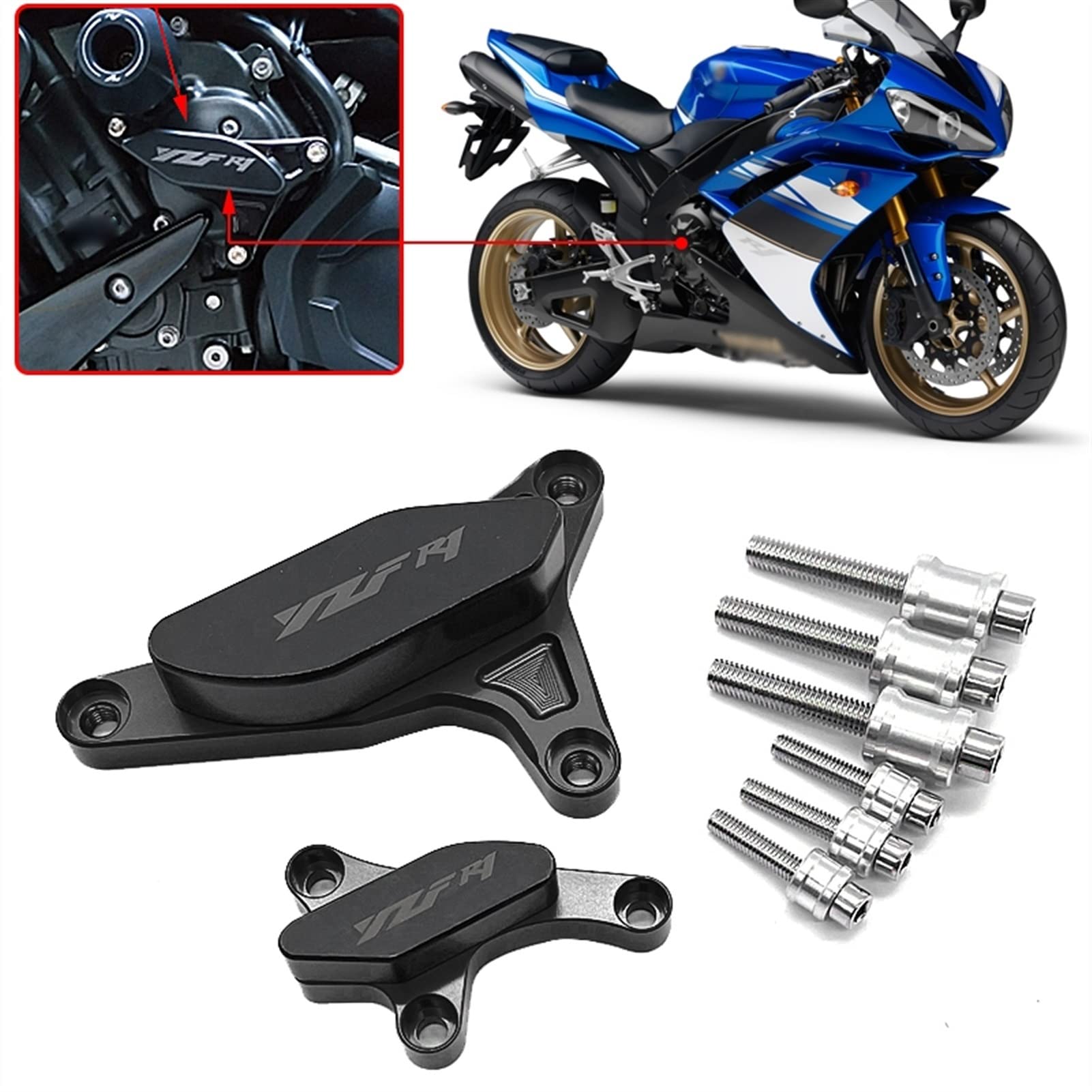 Für Yamaha YZF R1 2007 2008 Motorycle Motor Schutzhülle Crash Pad Sturzpads Protector Fallschutz