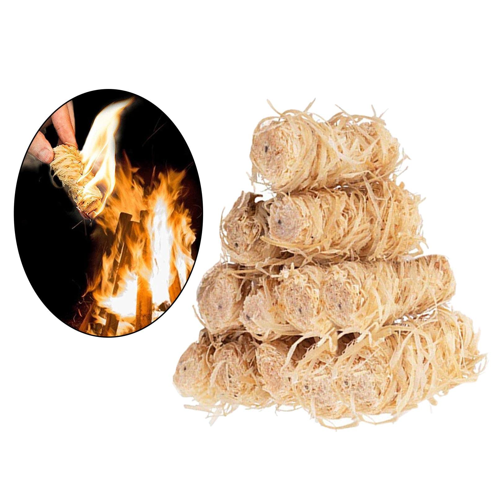 5 set 12 x 100% accendifuoco legna camino barbecue barbecue in legno 2 x 6,5 cm