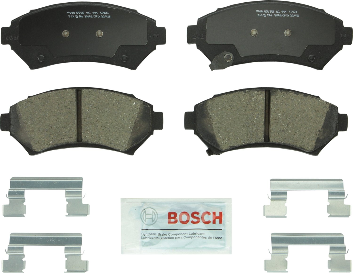 Bosch Automotive BP1078 QuietCast Premium Semi-Metallic Disc Brake Pad Set For: Subaru Forester, Legacy, Outback, B9 Tribeca, Tribeca, WRX, Front — view 151
