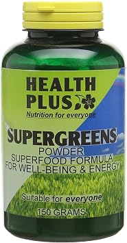 Health Plus SuperGreens Powder Superfood General Health & Well-Being Supplement 150g