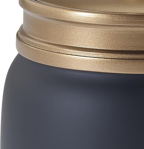 Miniatura 3 de Avanti Linens - Tarro cubierto, artículos esenciales para el baño de invitados, decoración moderna para el hogar (colección Memphis), negro