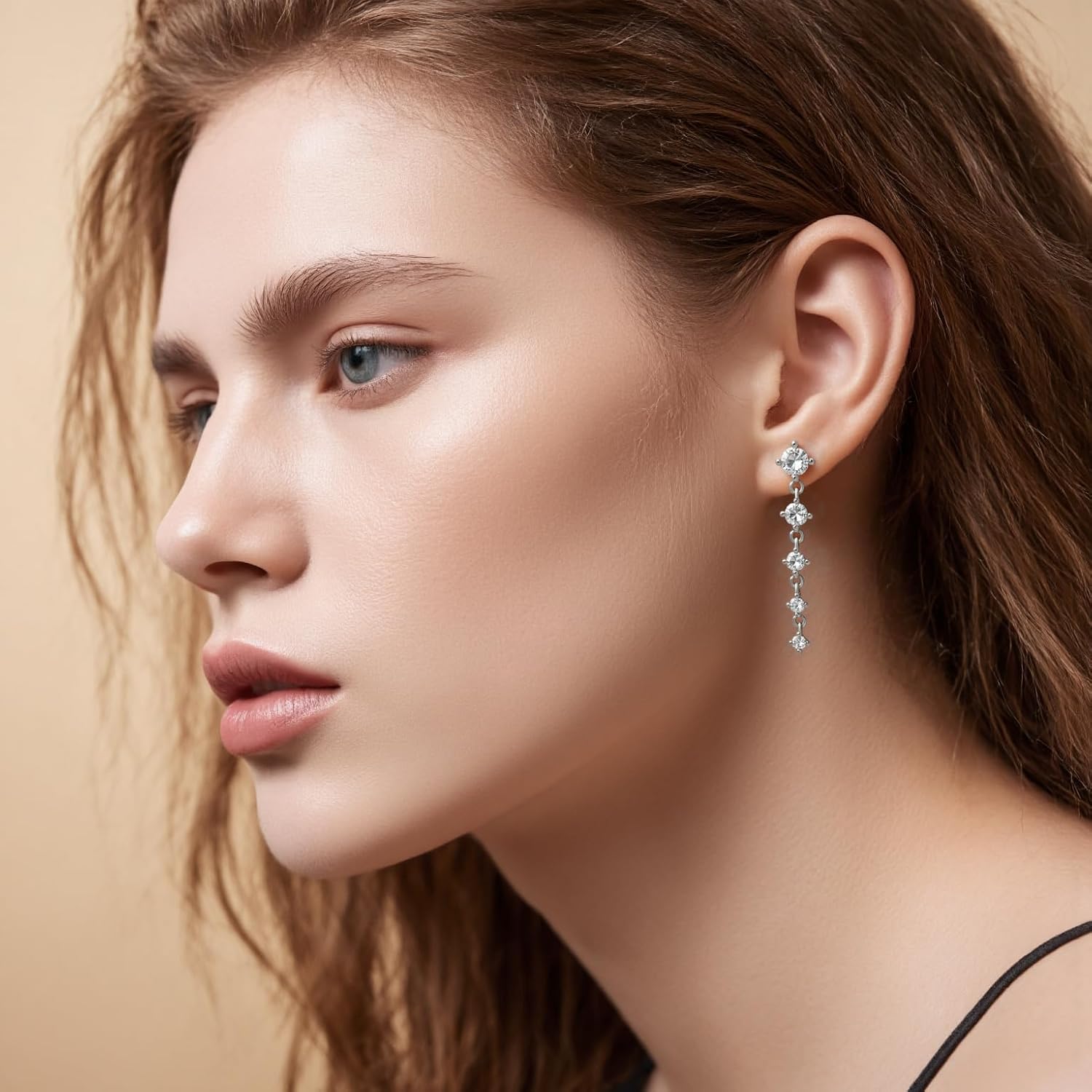 Gold/Silver Dangle Earrings for Women Trendy, Dainty Hypoallergenic Lightweight CZ Drop Stud Earrings Jewelry Gifts - Image 5